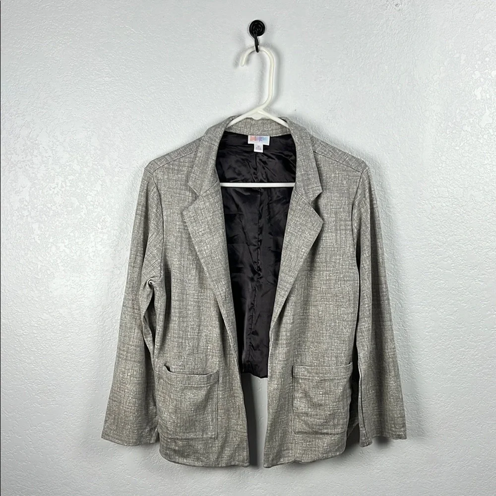 LuLaRoe Jenny Women's Gray Blazer Long Sleeve Chic Career Business‎ Core Sz M